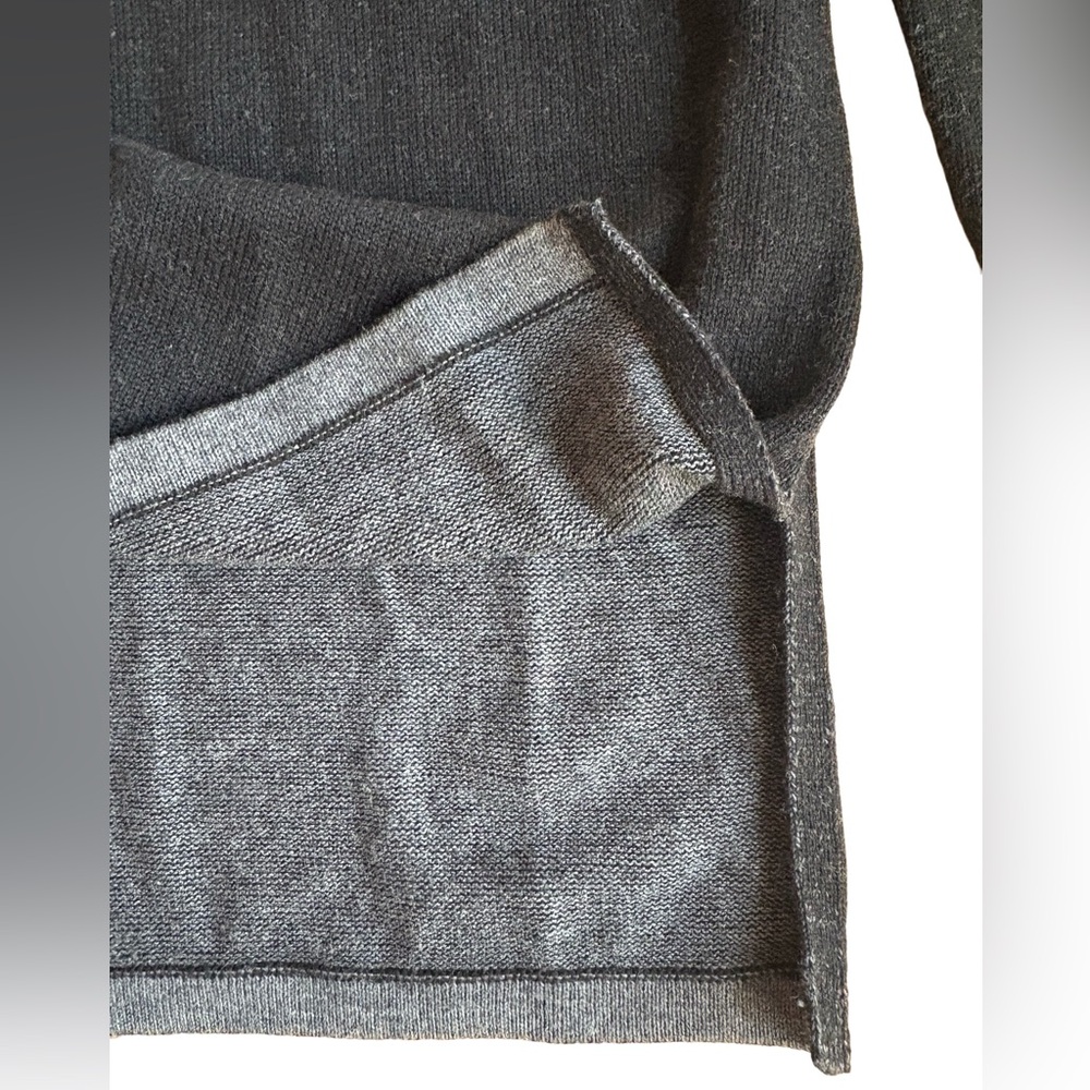 J. Jill Black Gray Heathered Classic Split V-Neck Tunic Sweater Size Small EUC - Picture 6 of 10